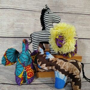 Set of 4 Handmade Stuffed Animals From Uganda, set 4